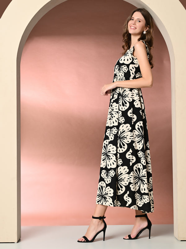 Women's Floral Print Fit & Flare Dress