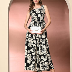 Women's Floral Print Fit & Flare Dress
