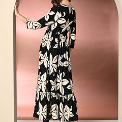 Women's Floral Print Fit & Flare Dress