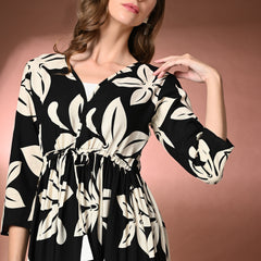 Women's Floral Print Fit & Flare Dress