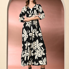 Women's Floral Print Fit & Flare Dress