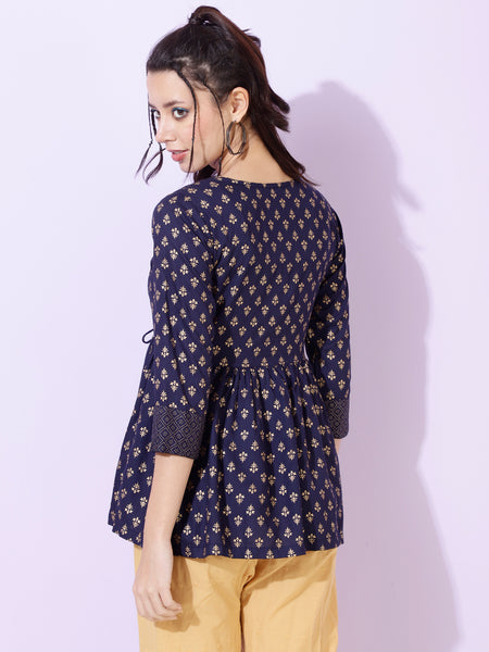 Women Leaf Print Regular Fit Tunic