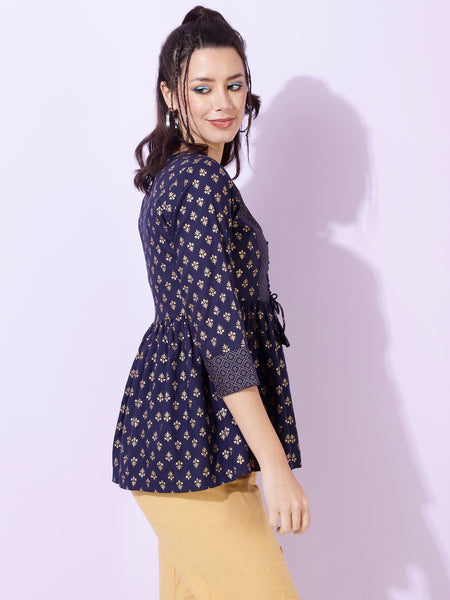 Women Leaf Print Regular Fit Tunic
