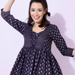 Women Leaf Print Regular Fit Tunic