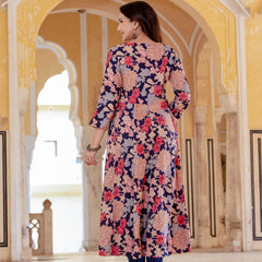 Women Floral Flared Kurta Set