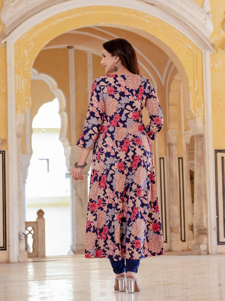 Women Floral Flared Kurta Set
