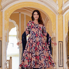 Women Floral Flared Kurta Set