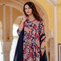 Women Floral Flared Kurta Set