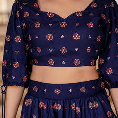 Embroidered Stitched Lehenga & Choli with Dupatta