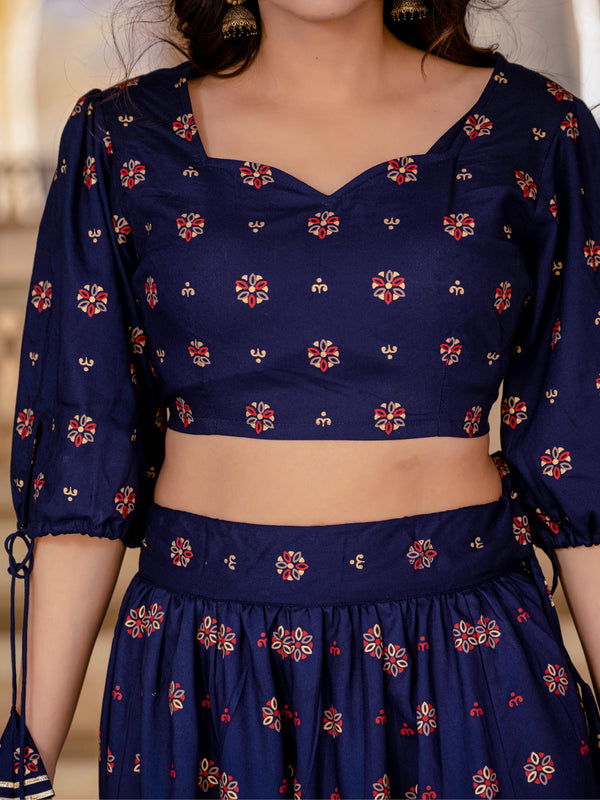 Embroidered Stitched Lehenga & Choli with Dupatta