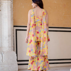 Women Floral Flared Kurta Set