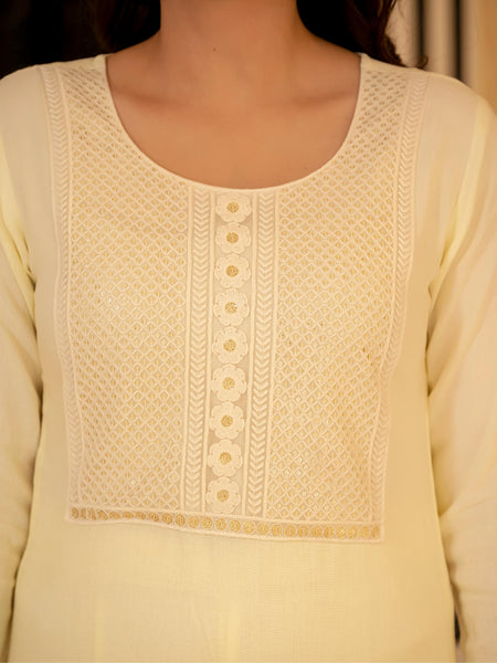 Women Embroidered Straight Kurta Suit Set