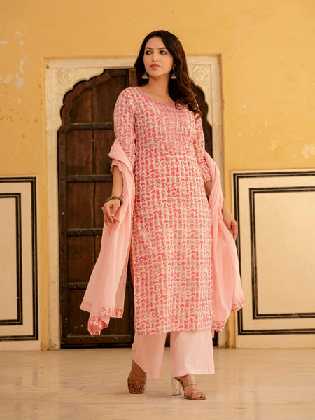 Women Floral Straight Kurta Set