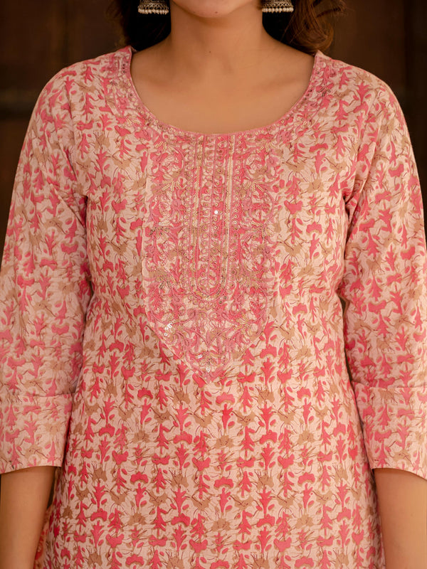 Women Floral Straight Kurta Set