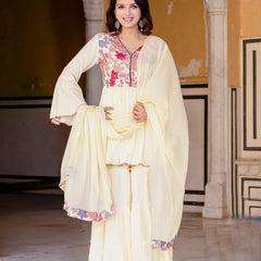 Women Floral Print Flared Kurta Set
