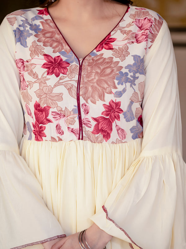 Women Floral Print Flared Kurta Set