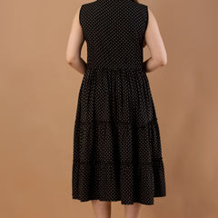 Women's Polka Print Fit & Flare Dress