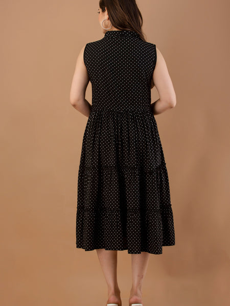 Women's Polka Print Fit & Flare Dress