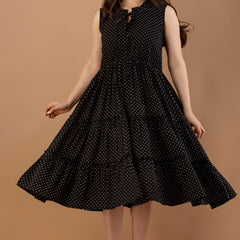 Women's Polka Print Fit & Flare Dress