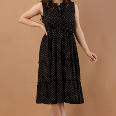 Women's Polka Print Fit & Flare Dress