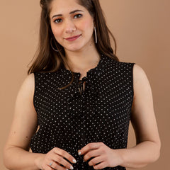 Women's Polka Print Fit & Flare Dress