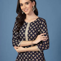 Women Floral Print Viscose Rayon Straight Kurta