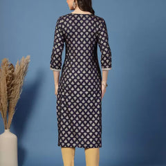 Women Floral Print Viscose Rayon Straight Kurta
