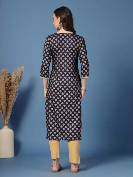 Women Floral Print Viscose Rayon Straight Kurta