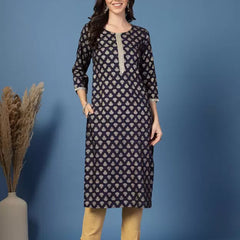 Women Floral Print Viscose Rayon Straight Kurta