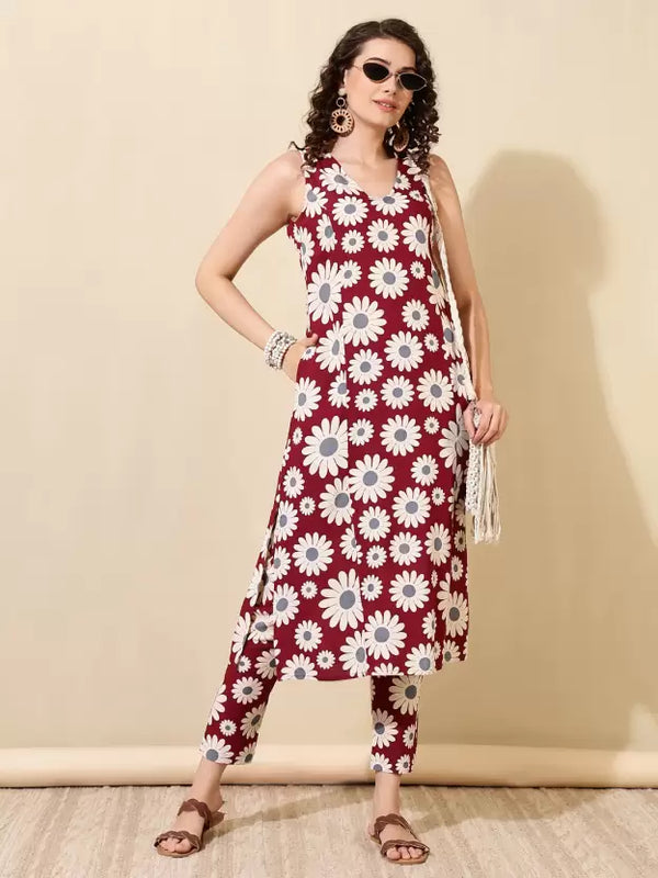 Women Viscose Rayon Kurta Pant Set