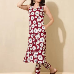 Women Viscose Rayon Kurta Pant Set
