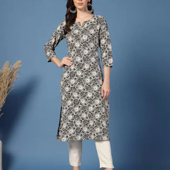 Women Floral Print Viscose Rayon Straight Kurta