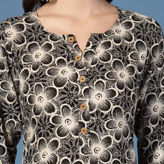Women Floral Print Viscose Rayon Straight Kurta