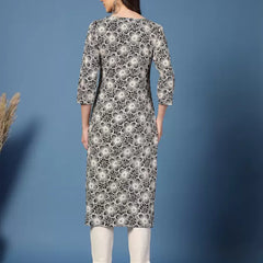 Women Floral Print Viscose Rayon Straight Kurta