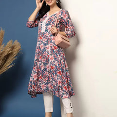 Women Floral Print Viscose Rayon A-line Kurta